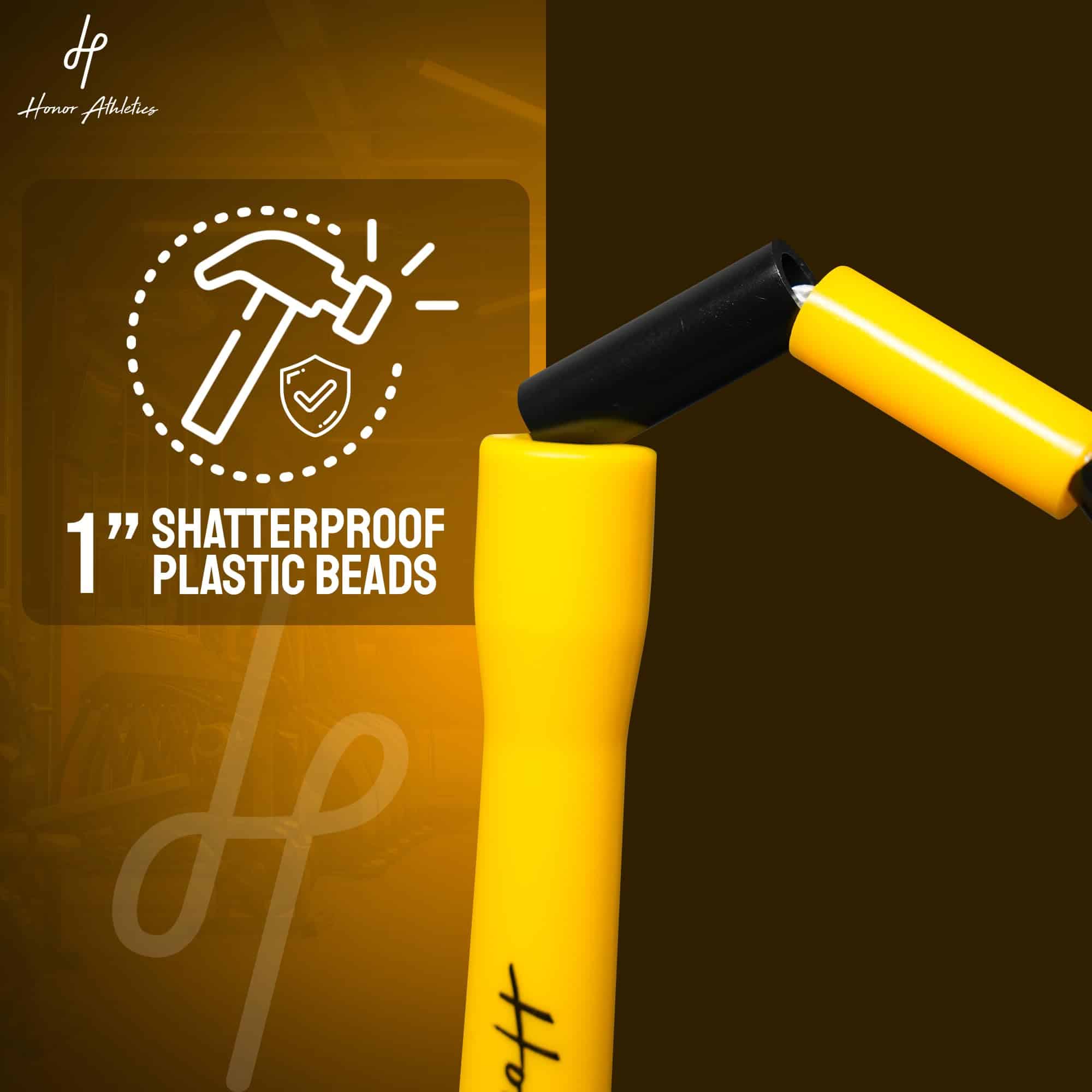 Cuerda de saltar con cuentas Honor -Negro y Amarillo - Imagen 5