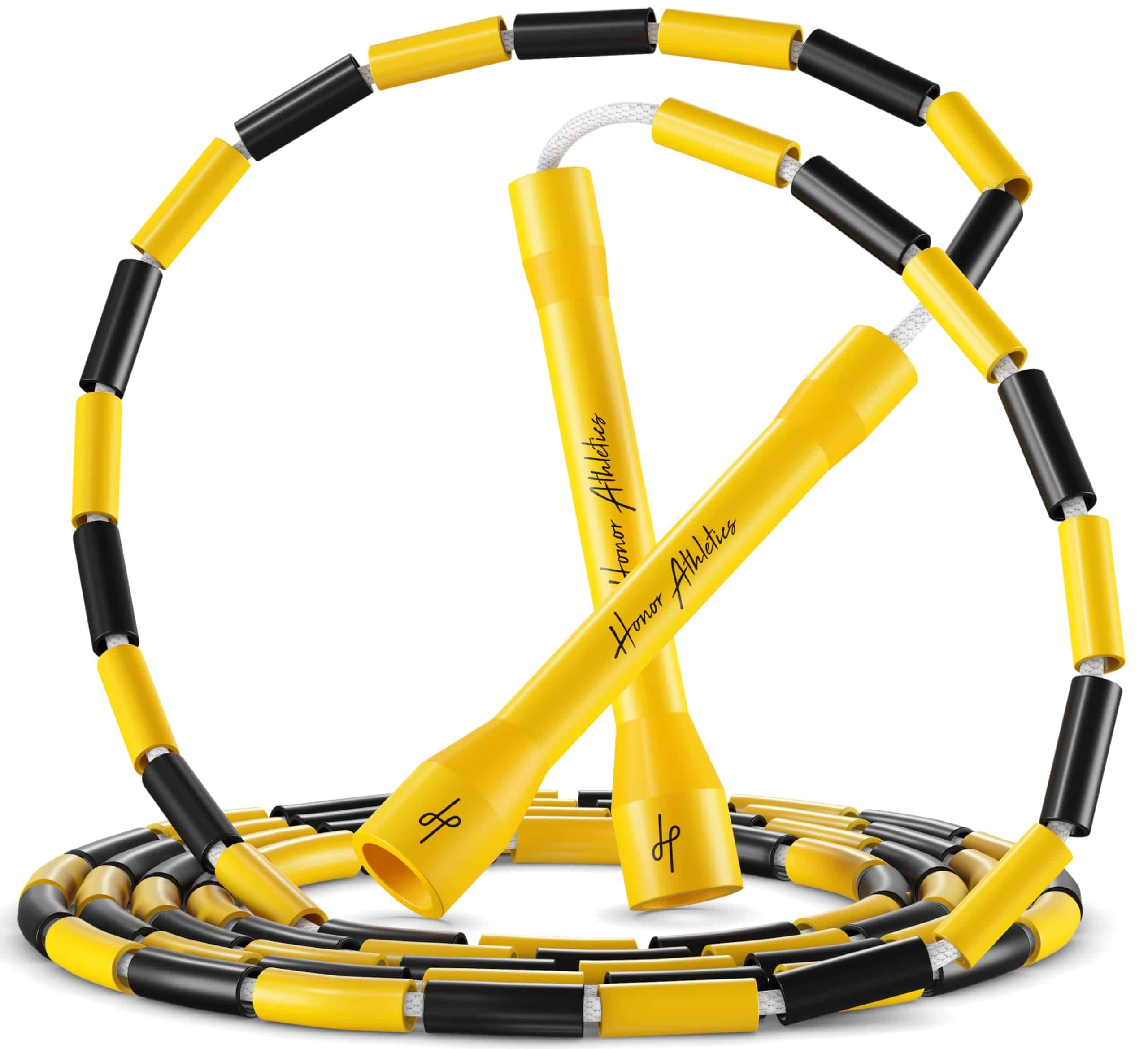 Cuerda de saltar con cuentas Honor -Negro y Amarillo