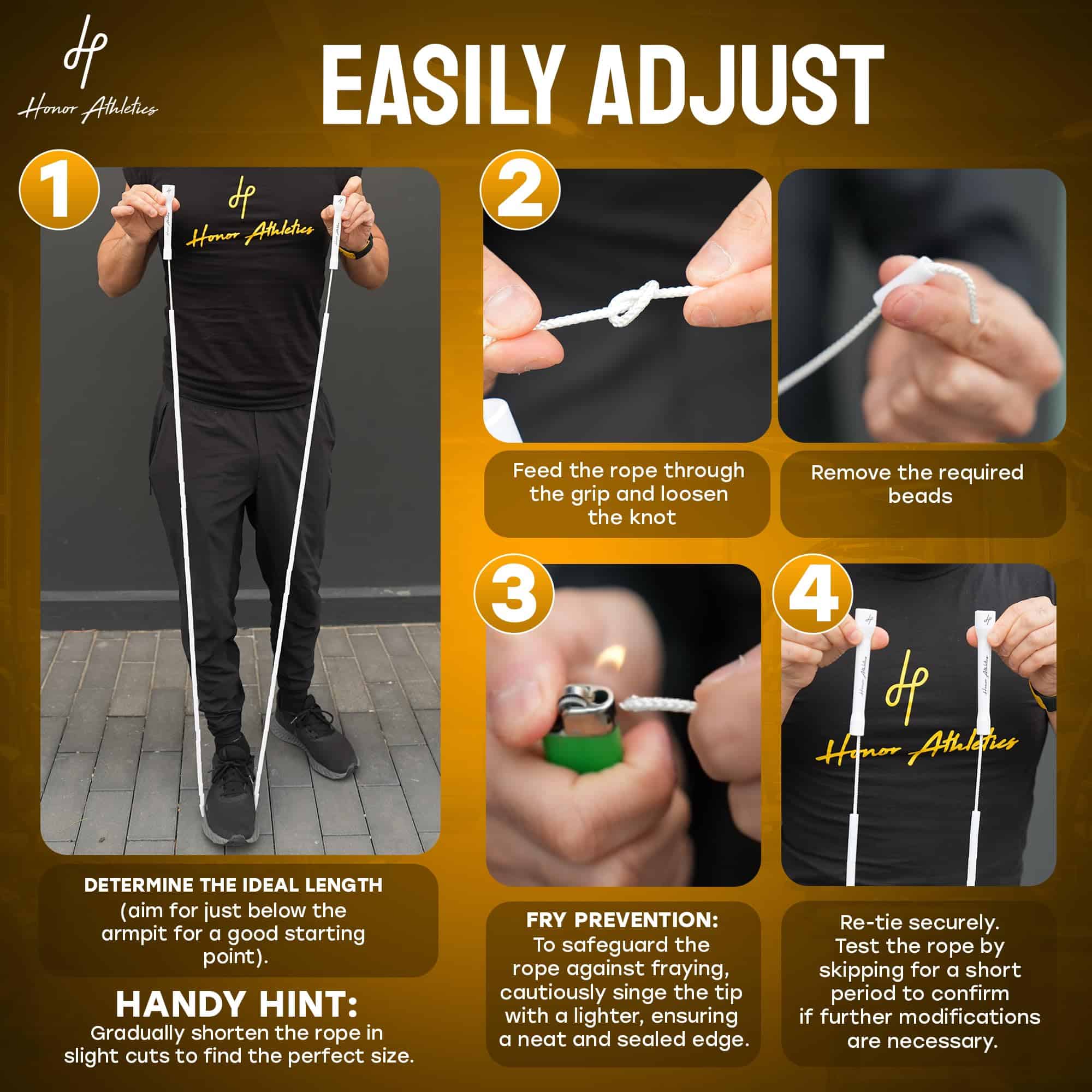 Cuerda de saltar con cuentas Honor -Negro y Amarillo - Imagen 7