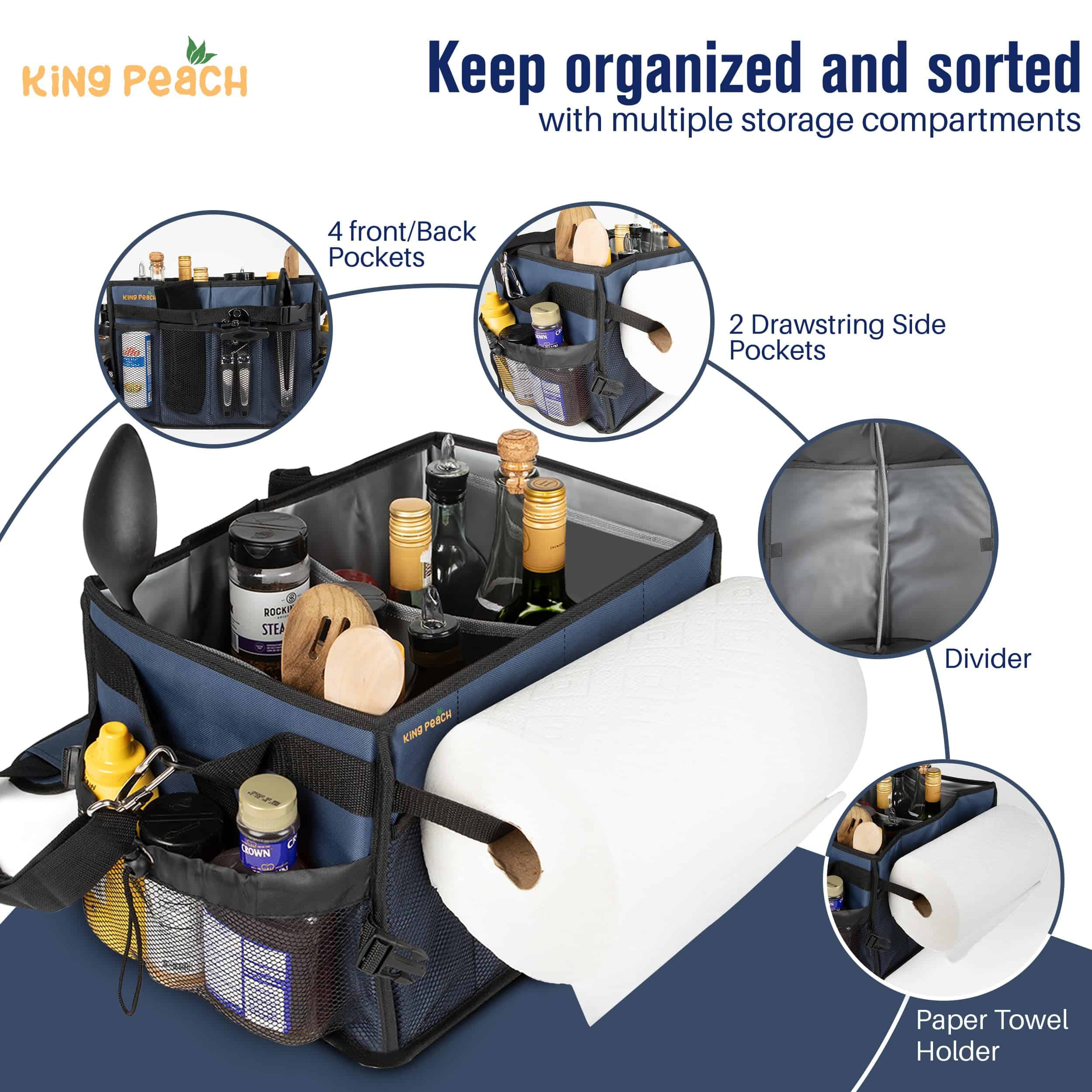 King Peach Clever Grill Caddy - Accesorio ideal para - Imagen 4