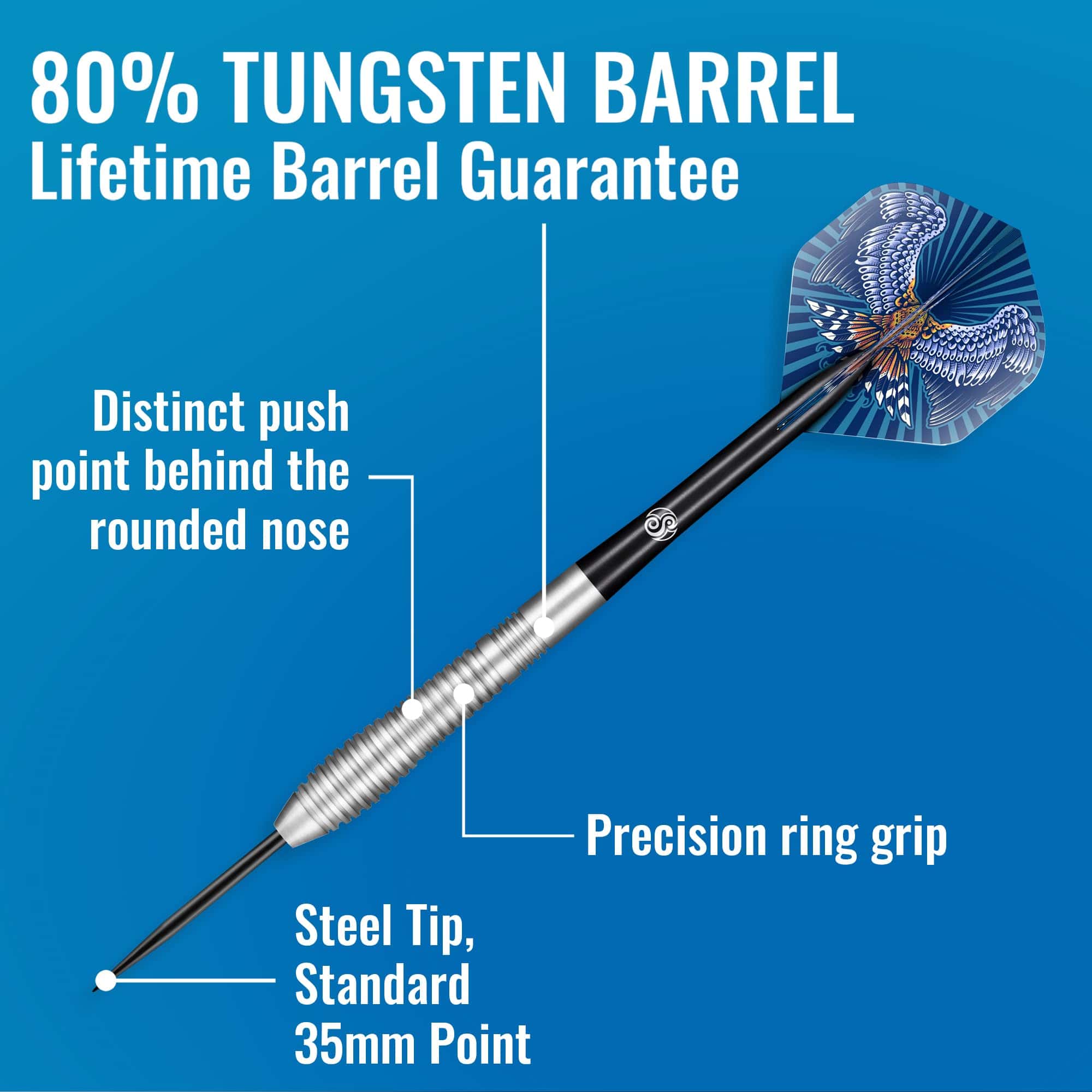 Set de Dardos con Punta de Acero Shot! Darts, Birds of Prey - Imagen 4