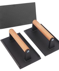 Juego de 3 prensas para parrilla de hierro fundido de 8.26