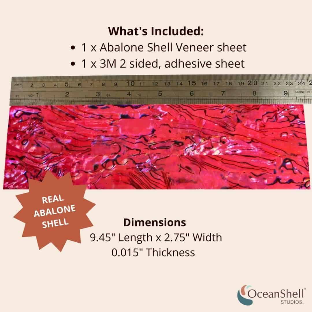 Chapa de incrustación de concha de abulón -Rosa Topacio - Imagen 3