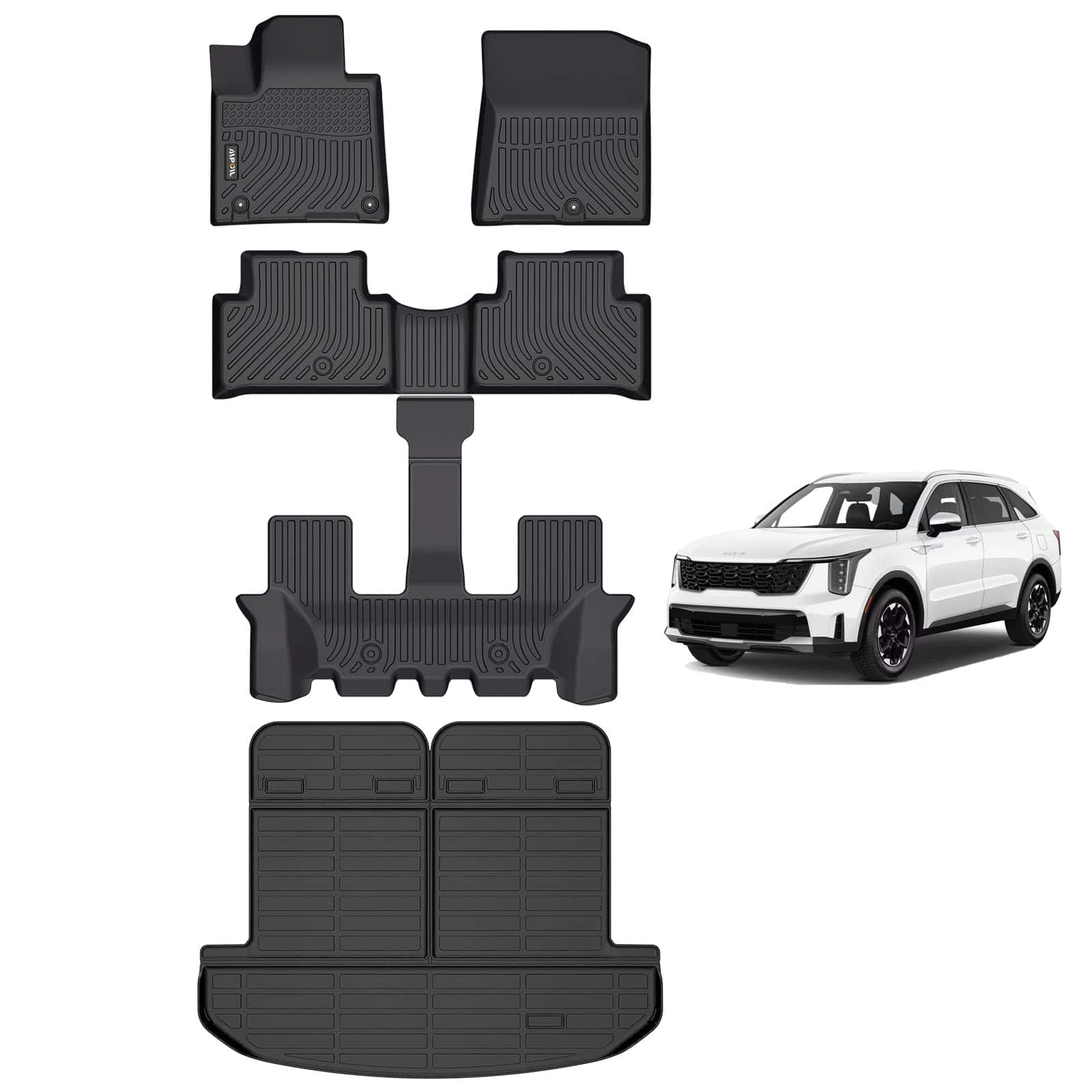 AIPOIL Tapetes para Piso y Forro de Carga -Negro