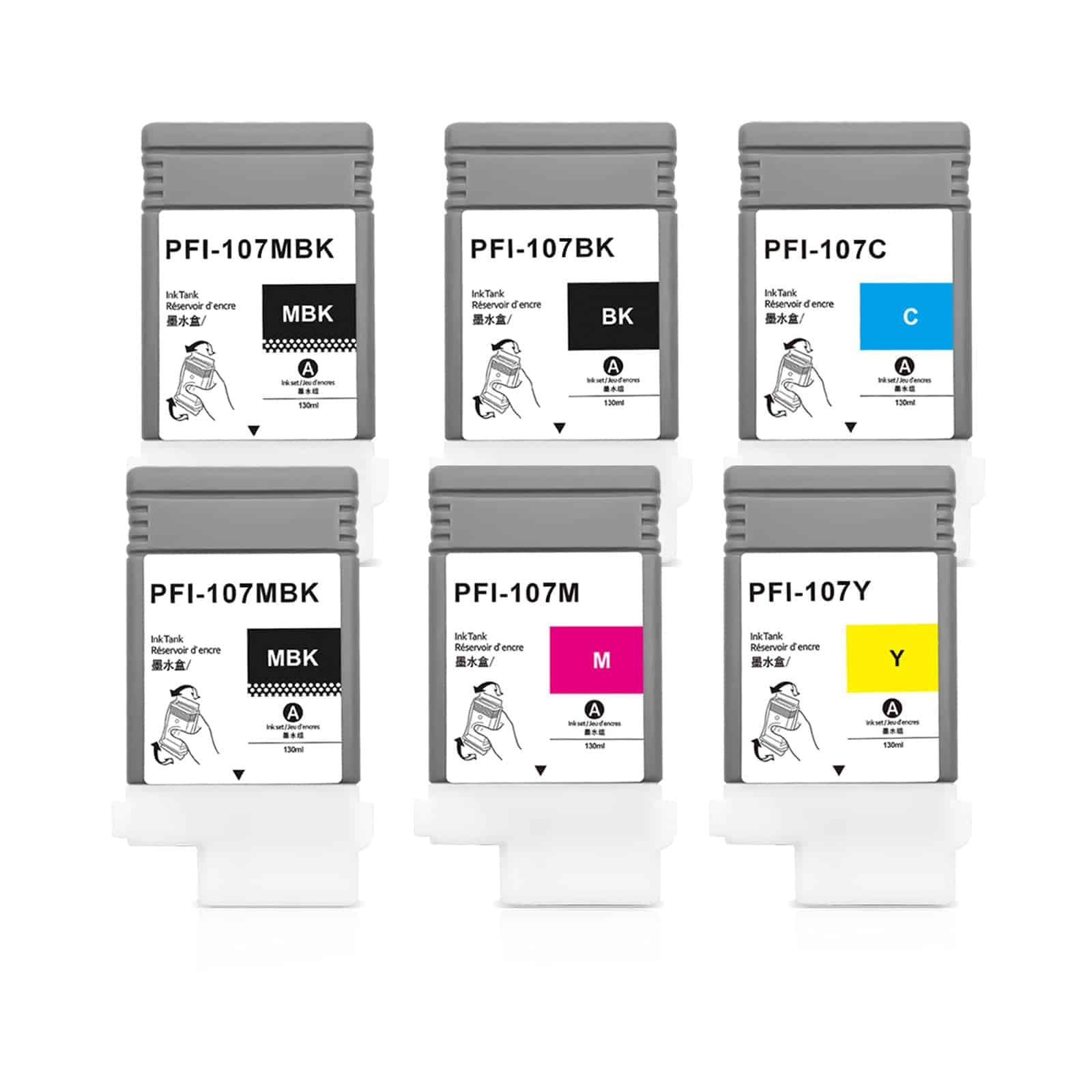 PFI-107 Cartucho de Tinta de Repuesto para Canon PFI107