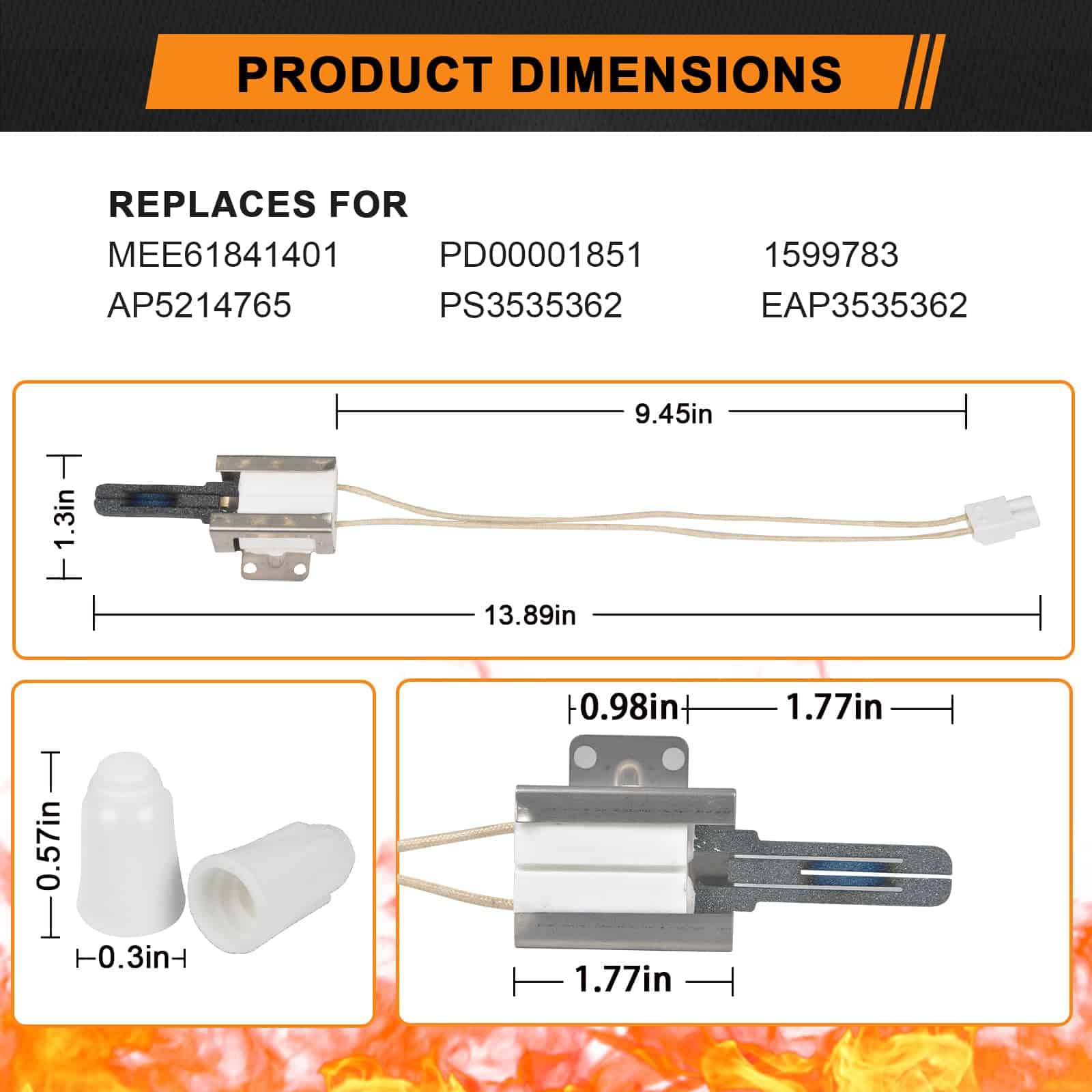 MEE61841401 MEE61841403 MEE63084901 ignitor de horno de gas - Imagen 4