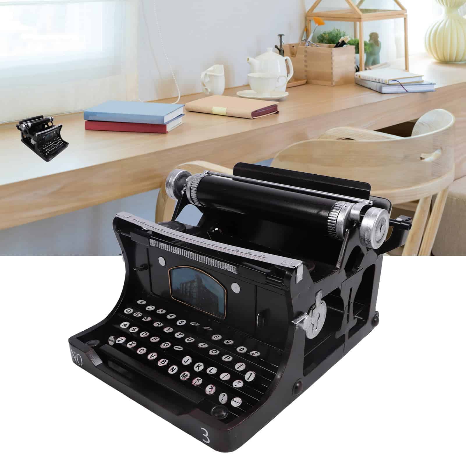 Máquina de escribir antigua Airshi, modelo negro, máquina - Imagen 3