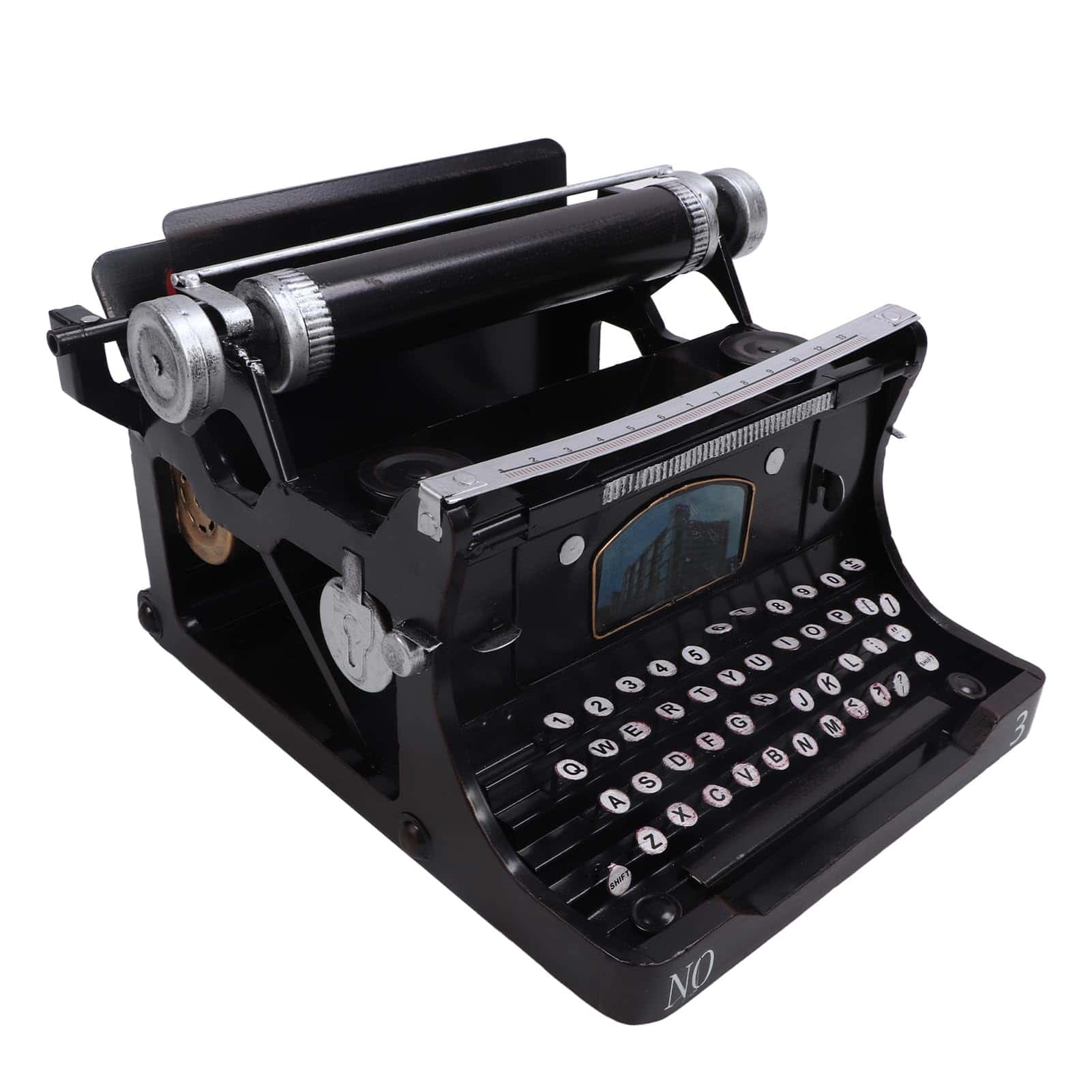 Máquina de escribir antigua Airshi, modelo negro, máquina - Imagen 5