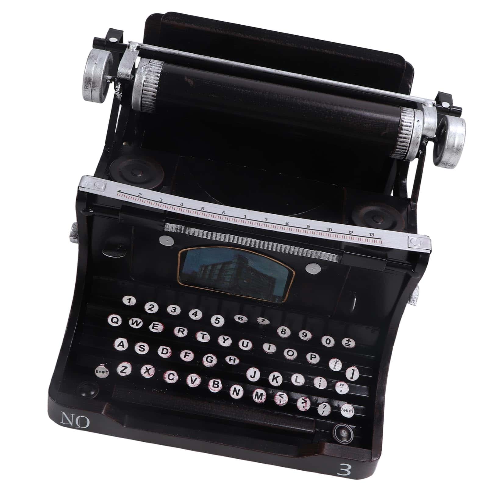 Máquina de escribir antigua Airshi, modelo negro, máquina - Imagen 4