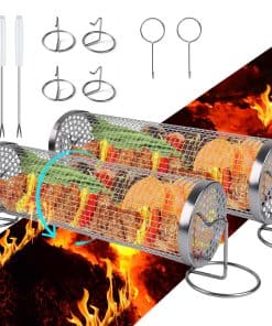 Set de cesta de parrilla BBQ actualizado - 2PCS Cestas de