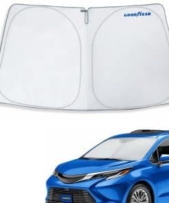 Protector solar plegable para parabrisas -Negro-Plateado