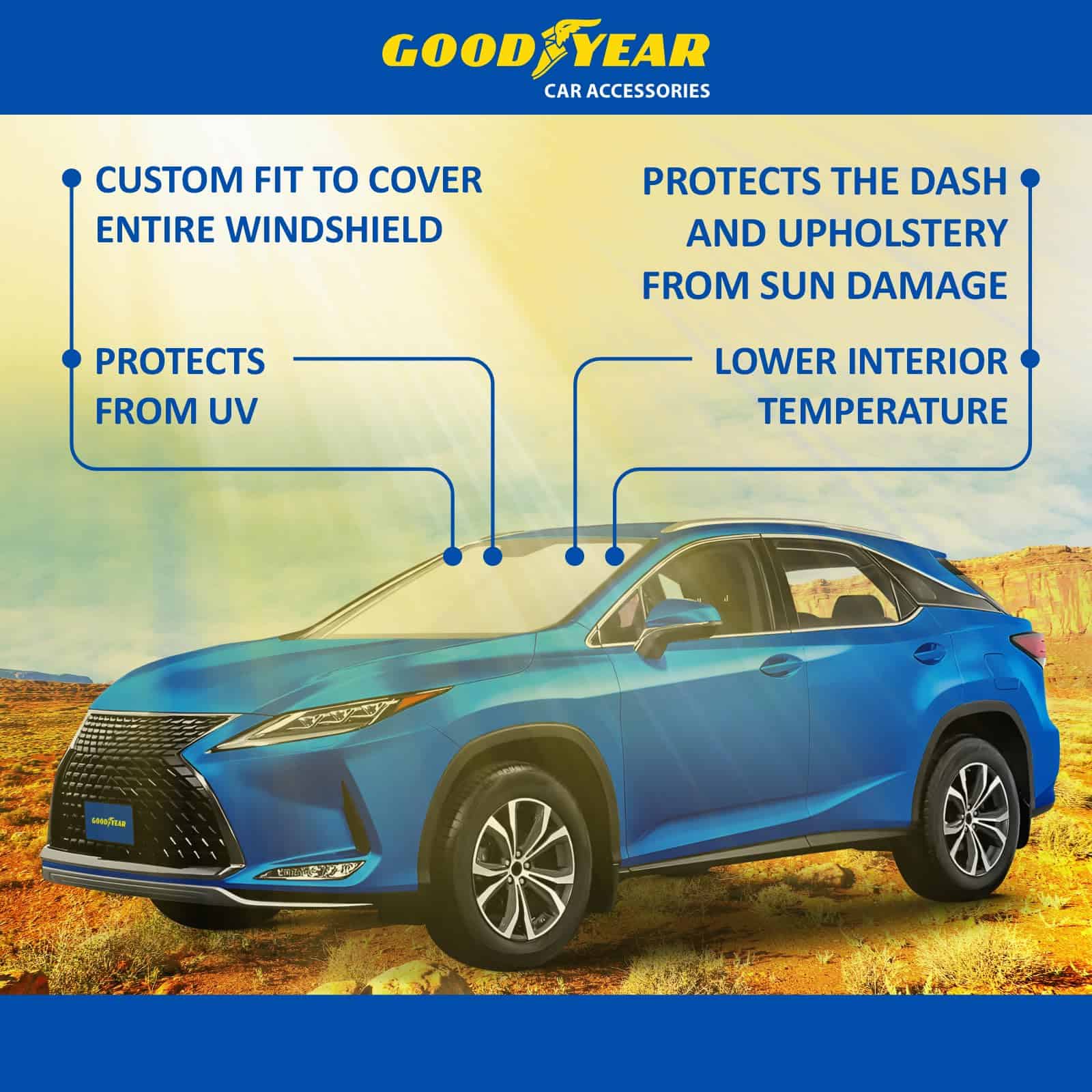 Cobertura para parabrisas plegable Goodyear para Lexus RX - Imagen 7