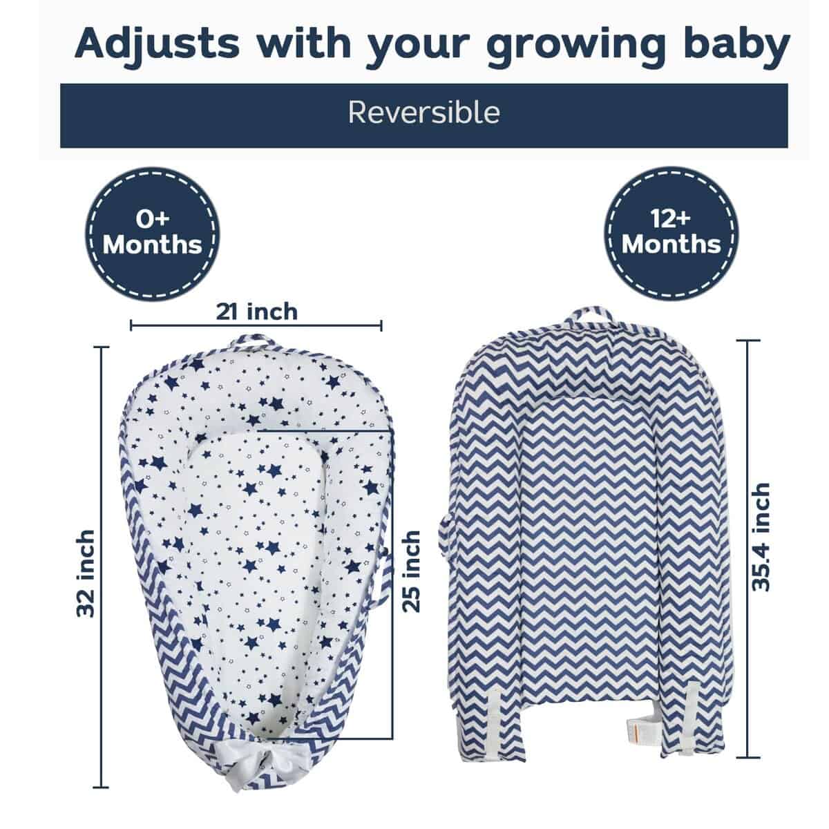 Aila+Aiden Baby Nest, Baby Lounger, Almohada de algodón - Imagen 4