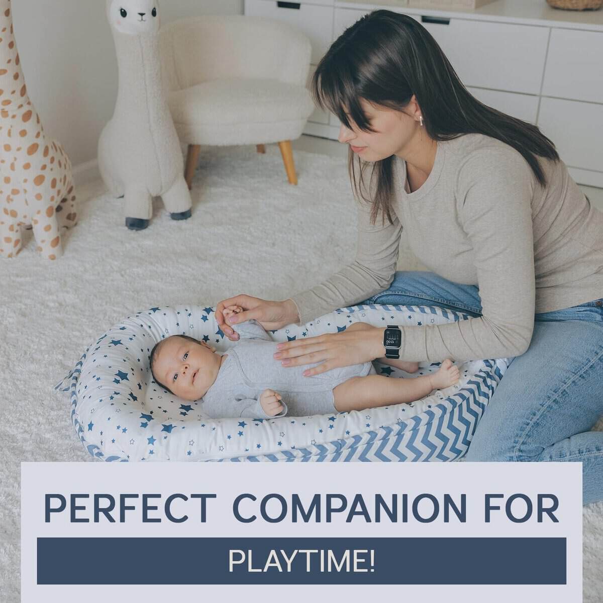 Aila+Aiden Baby Nest, Baby Lounger, Almohada de algodón - Imagen 5