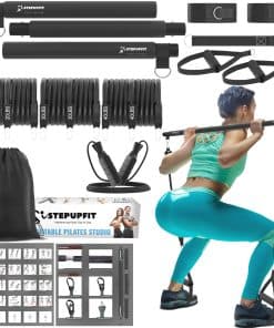 Kit de Barra de Pilates con 6 Bandas de Resistencia