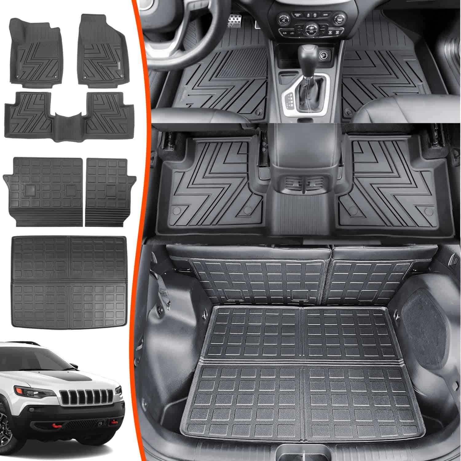 Tapetes para piso compatibles con Jeep Cherokee 2019-2023
