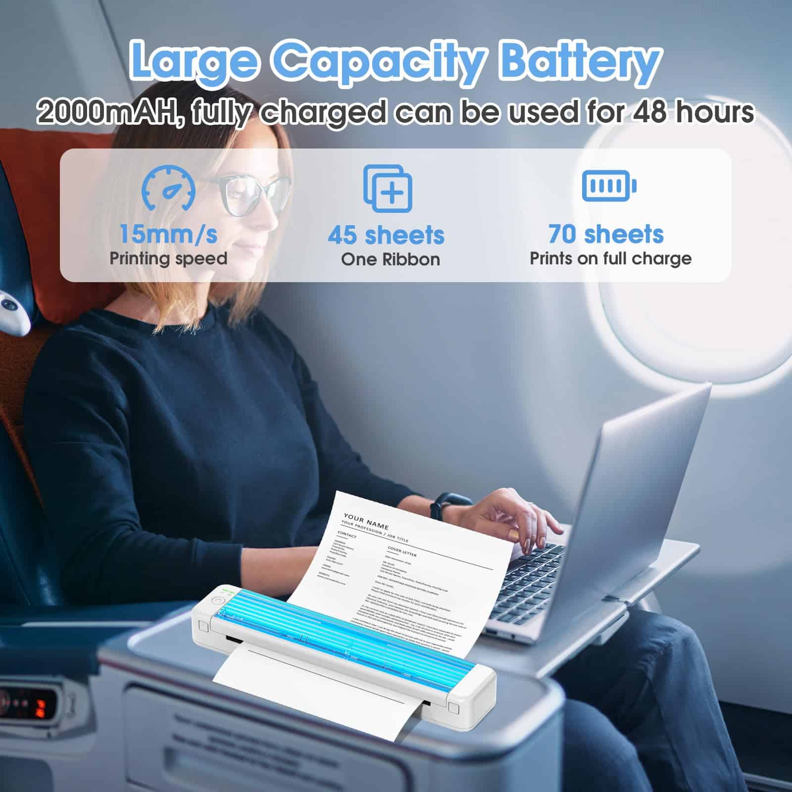 Impresora Portátil Inalámbrica Odaro - P831 Impresora - Imagen 8