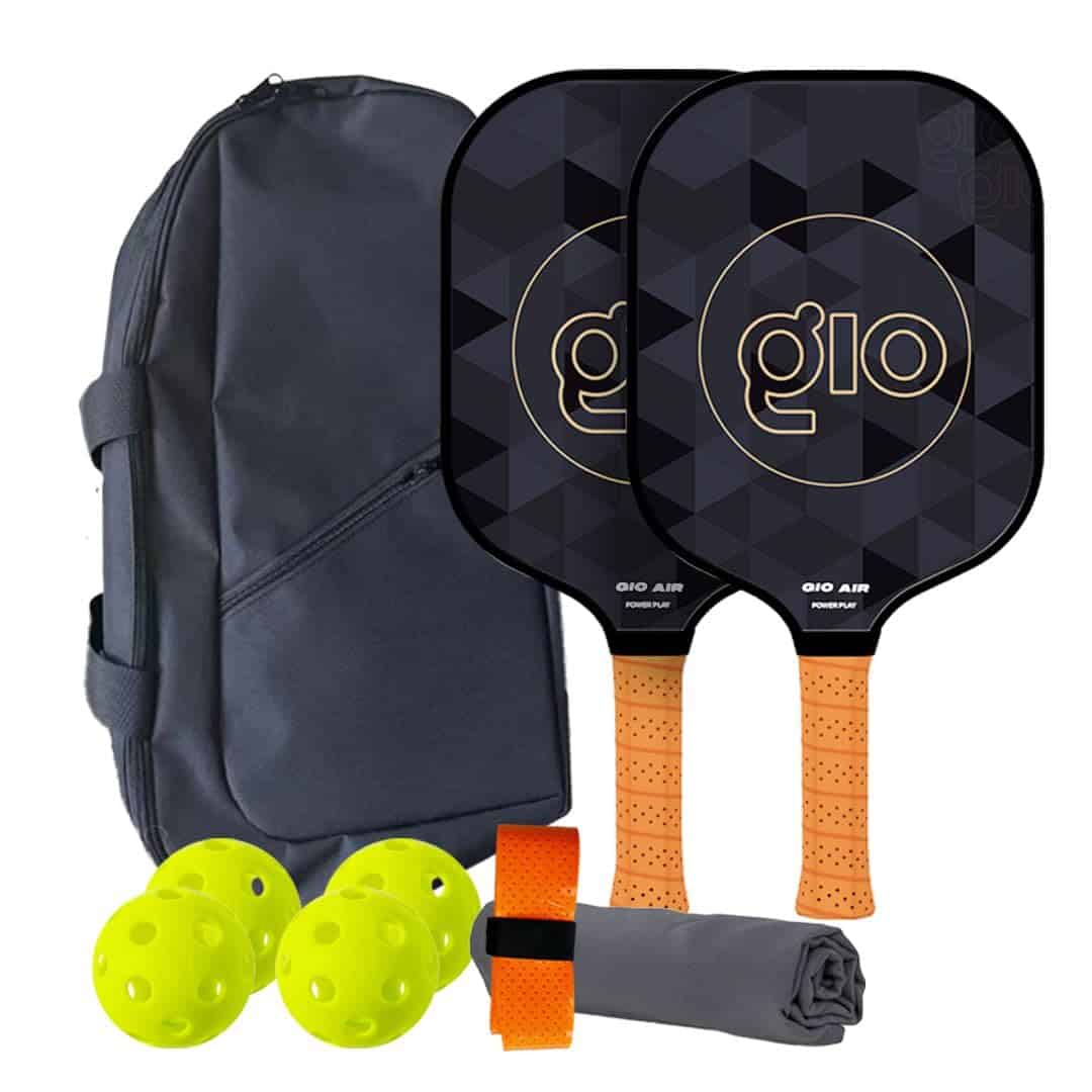 Set de 2 Raquetas de Pickleball GIO Air, 4 Pelotas, 1