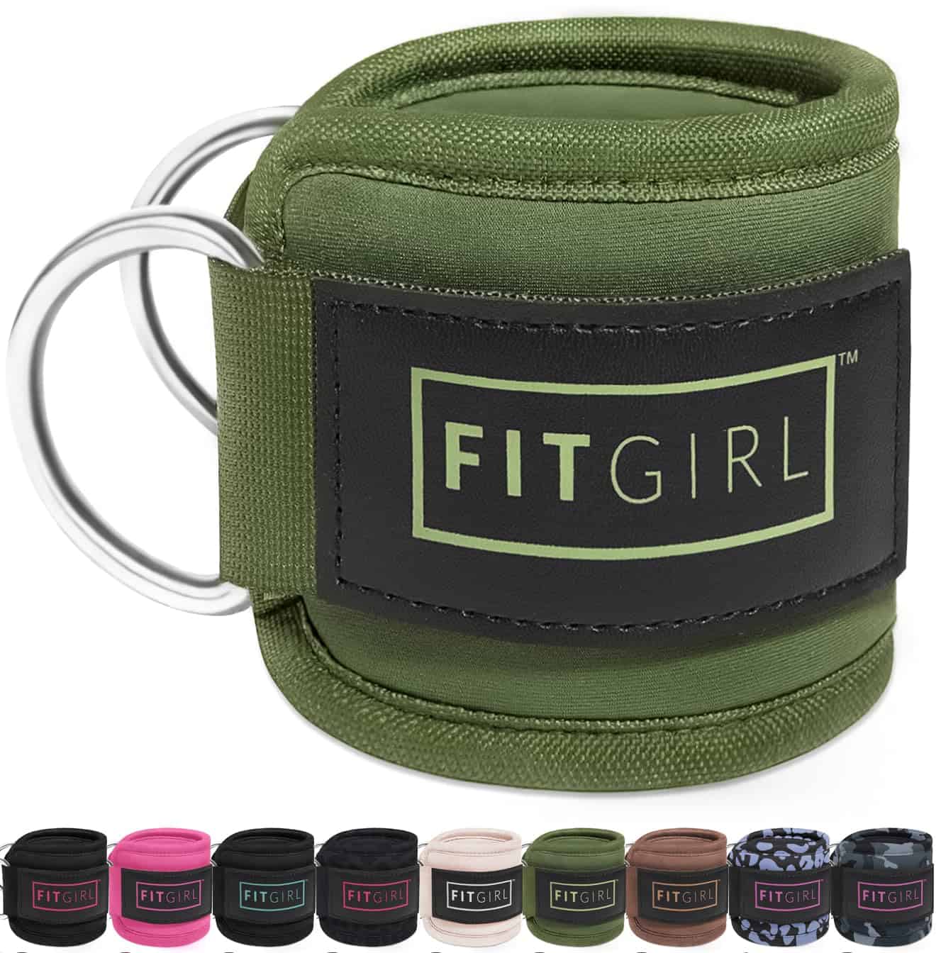 FITGIRL - Tobillera (Par) para Máquinas de -Verde Oliva - Pa