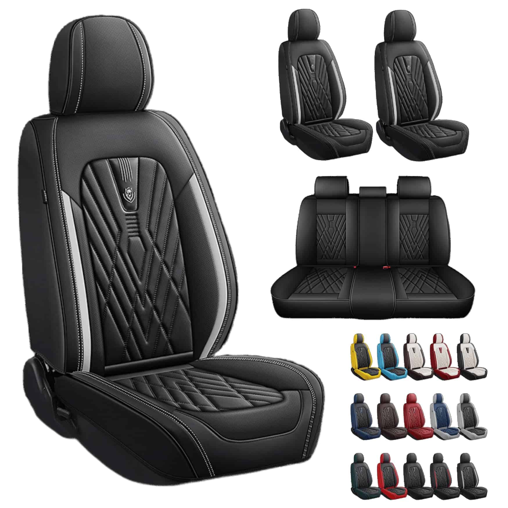 Fundas de asiento para automóvil de cuero Nappa impermeable