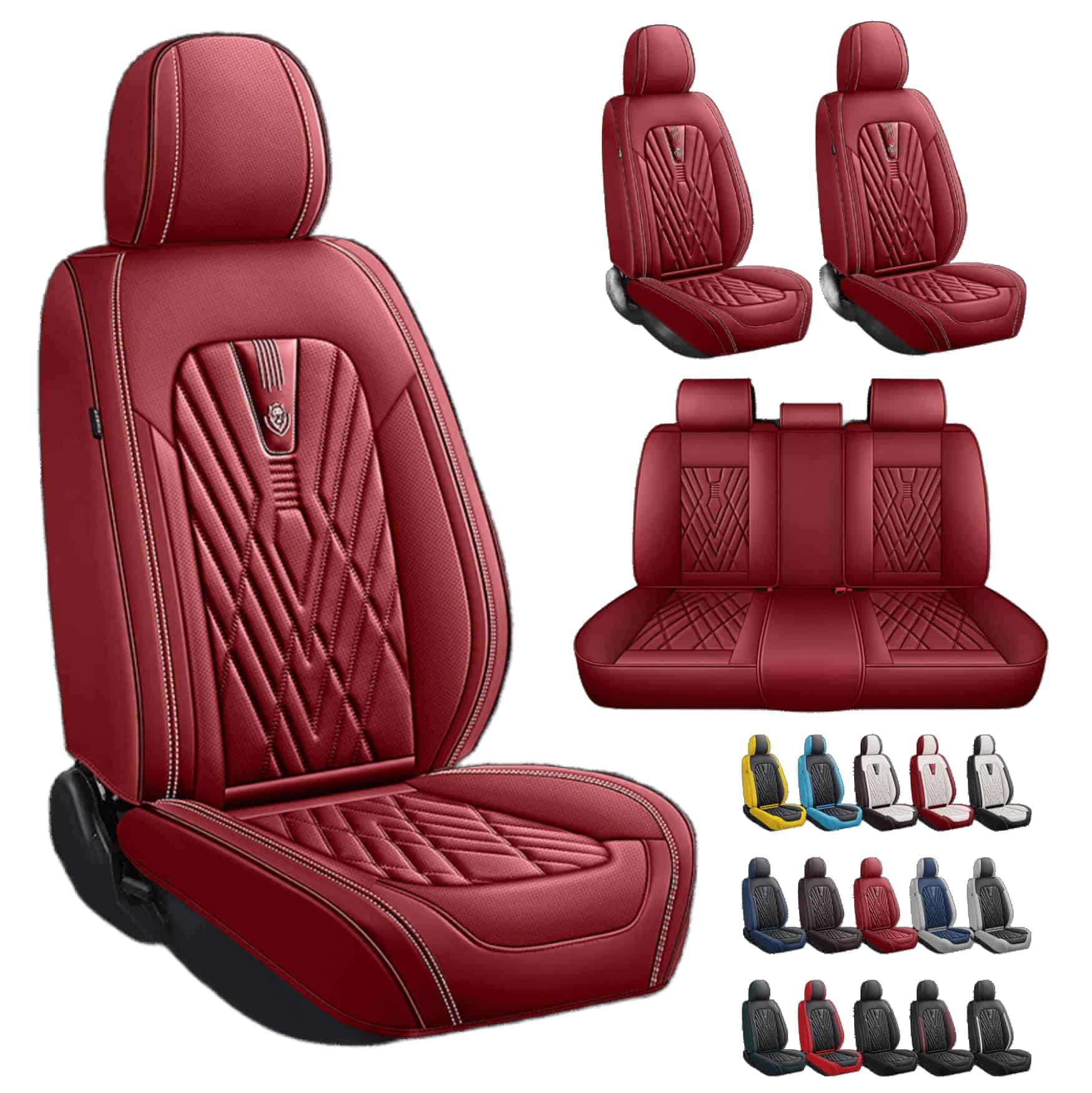 Fundas de asiento de cuero Nappa impermeable y transpirable