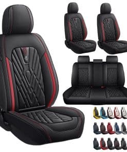 Cubiertas de Asiento de Coche de Cuero Nappa -Negro Línea Ro