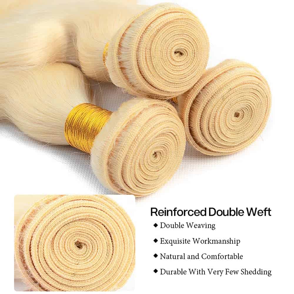 GYAJEP 613 Mechones de Cabello Humano Onda del Cuerpo Rubia - Imagen 5