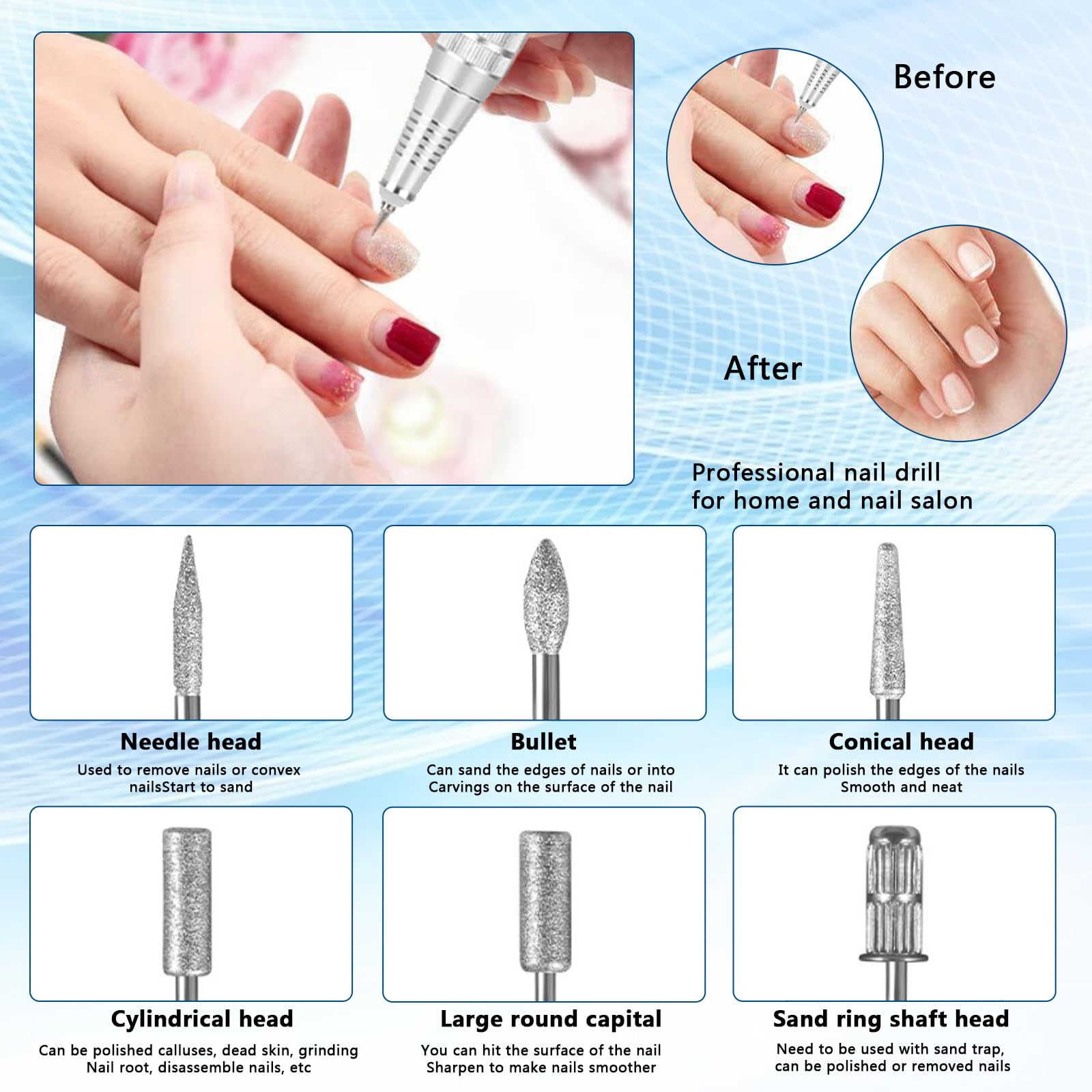 Kit de Taladro de Uñas euuxy New 2024 - Máquina Profesional - Imagen 7