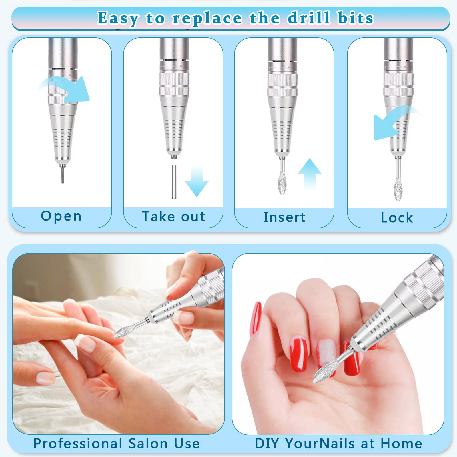 Kit de Taladro de Uñas euuxy New 2024 - Máquina Profesional - Imagen 6