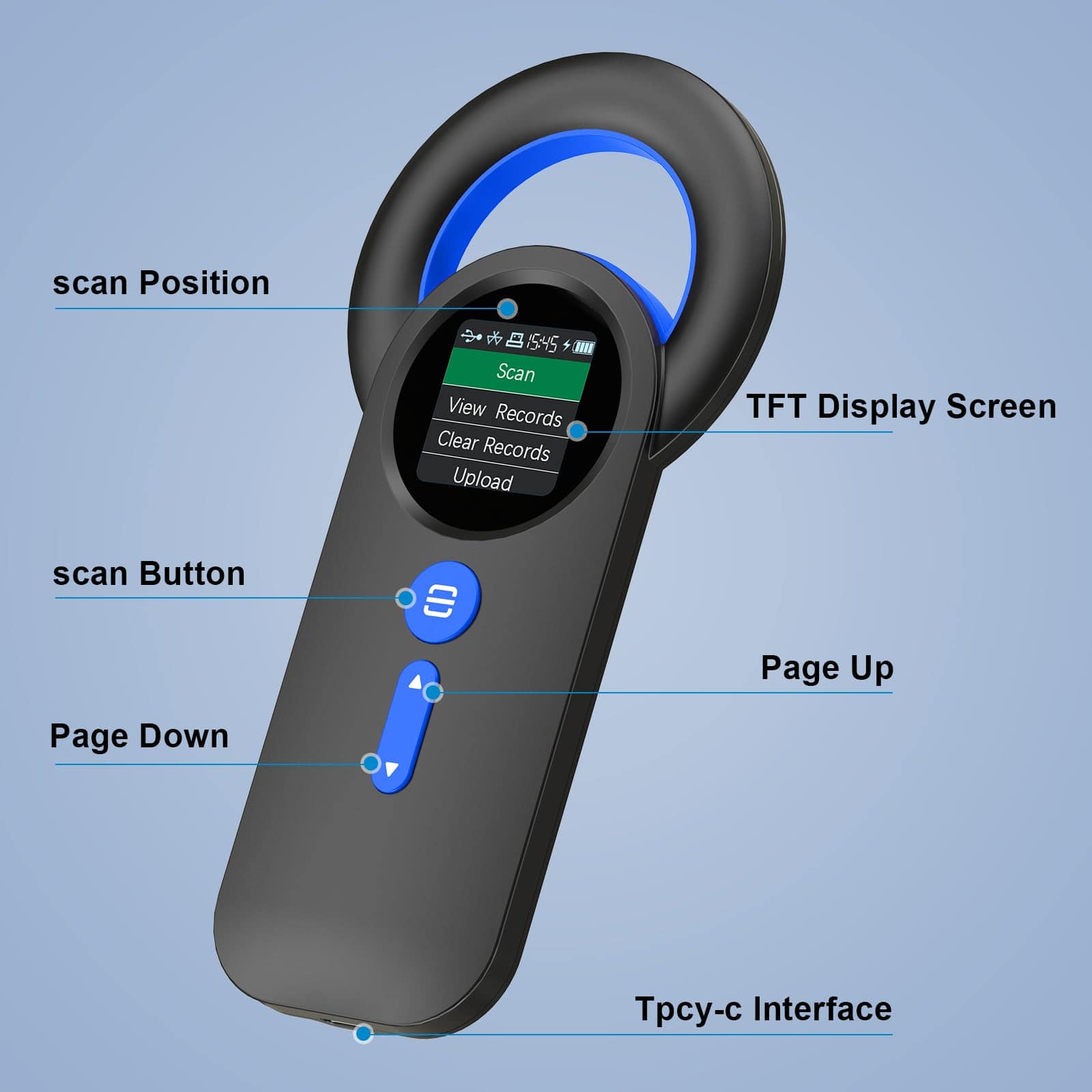 Lector de Microchip Bluetooth Symcode Escáner Inalámbrico - Imagen 8
