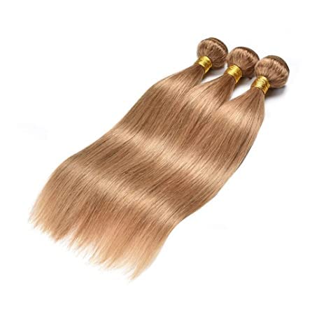 Paquetes Rectos Rubia Miel #27 Cabello Humano 14 16 18 - Imagen 5