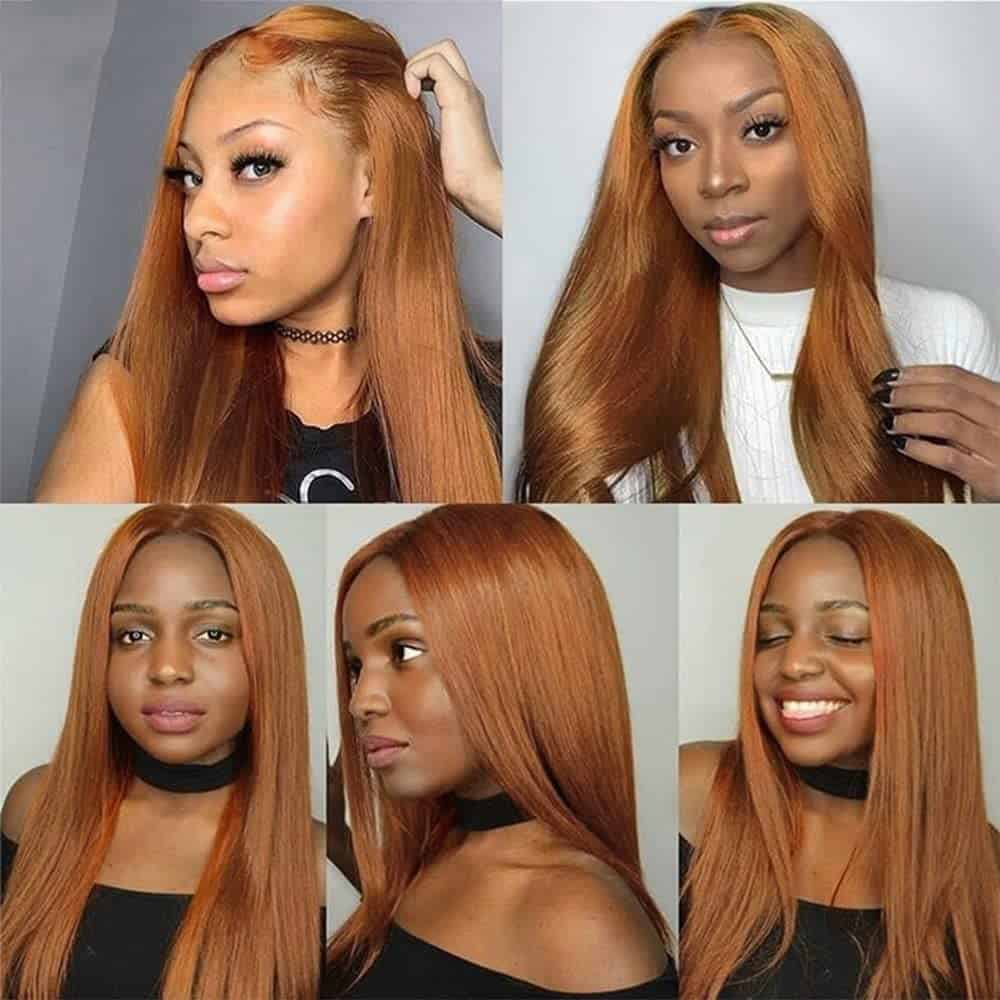 Paquetes Rectos Rubia Miel #27 Cabello Humano 14 16 18 - Imagen 4