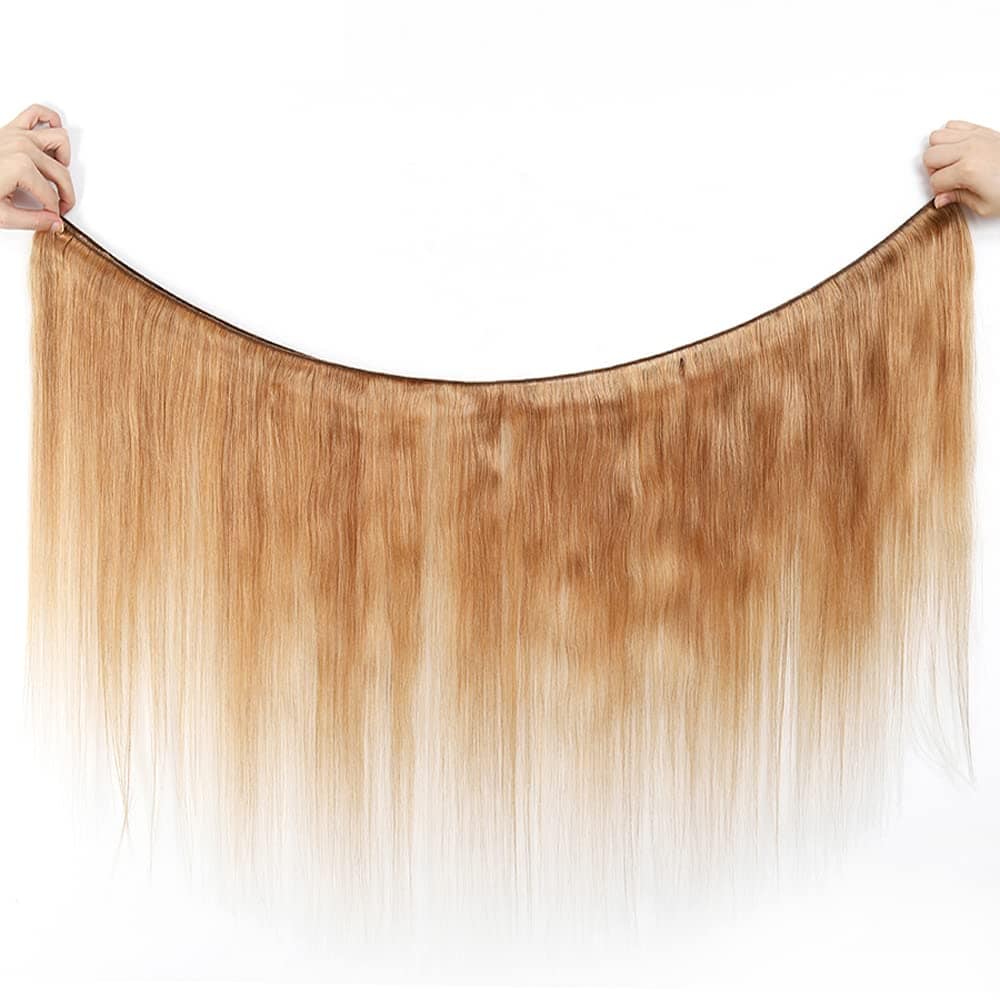 Paquetes Rectos Rubia Miel #27 Cabello Humano 14 16 18 - Imagen 8