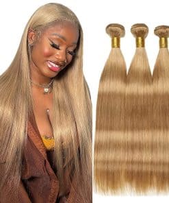 Paquetes Rectos Rubia Miel #27 Cabello Humano 14 16 18