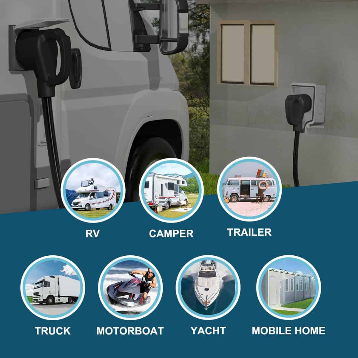 Cable de Extensión de RV STRIGHT de 100 pies 30 Amp, Cable - Imagen 8