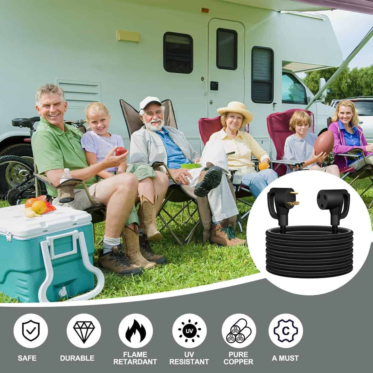 Cable de Extensión de RV STRIGHT de 100 pies 30 Amp, Cable - Imagen 5