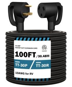 Cable de Extensión de RV STRIGHT de 100 pies 30 Amp, Cable