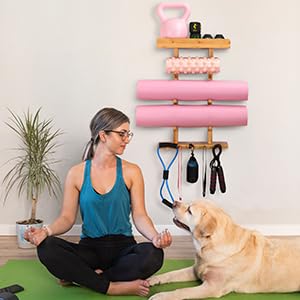 Soporte de Pared para Esterilla de Yoga de Bambú - Soporte - Imagen 9