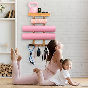 Soporte de Pared para Esterilla de Yoga de Bambú - Soporte - Imagen 10