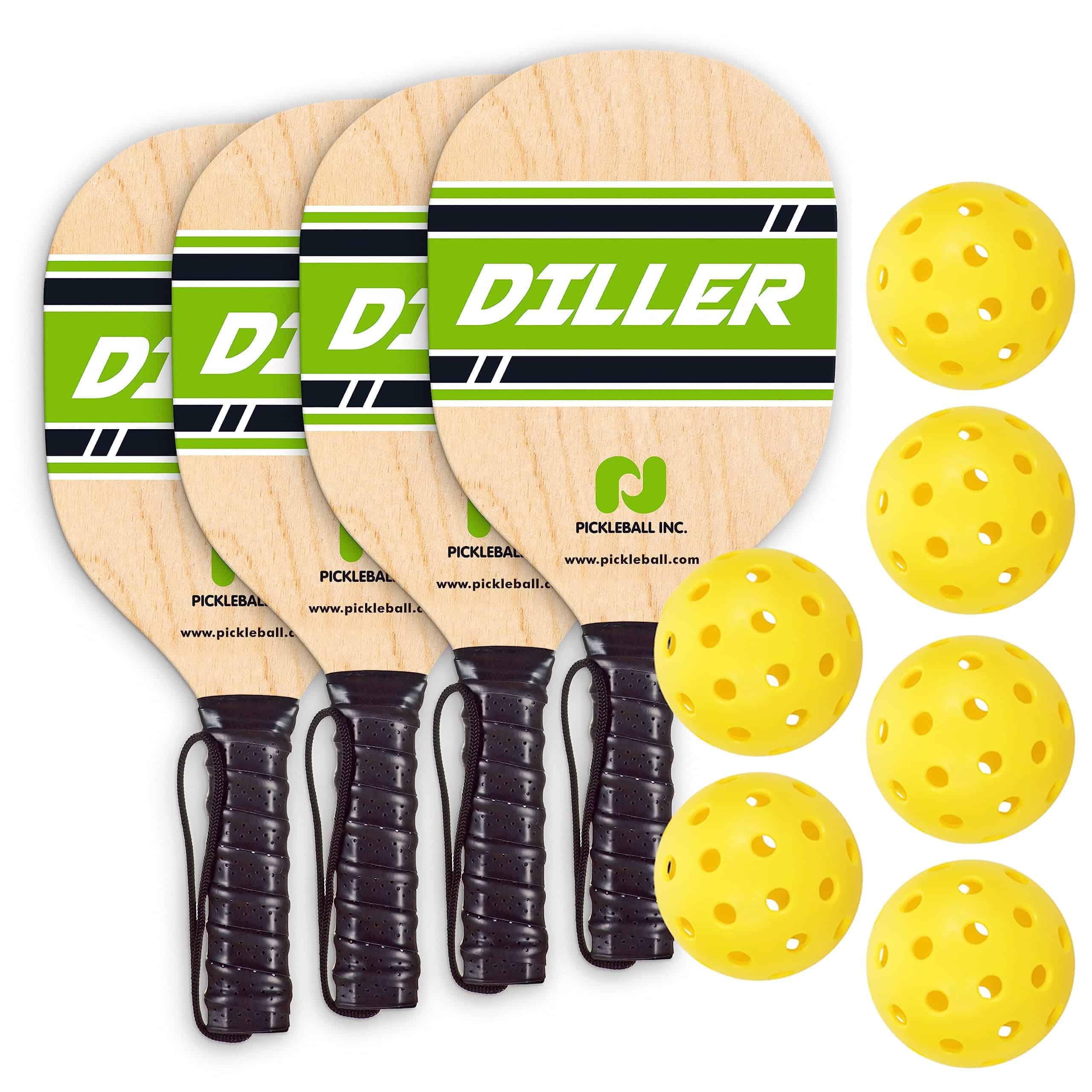 Paquete de palas de pickleball Diller para 4 jugadores,