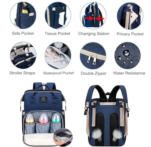 Mochila de pañales ANWTOTU con estación de -in marca) - Imagen 4