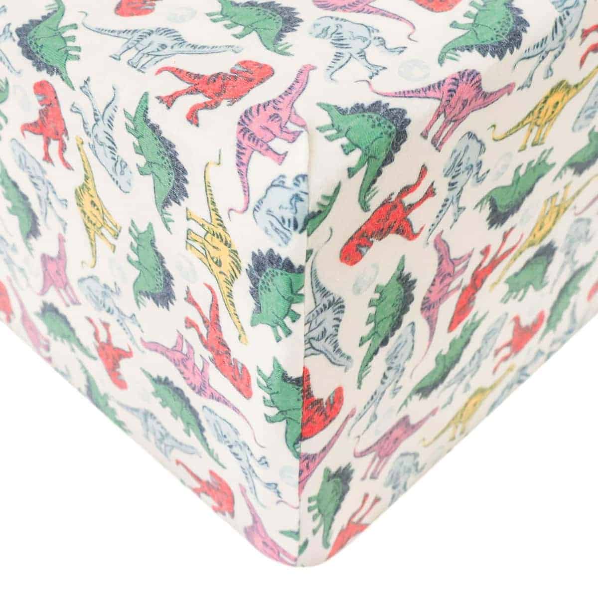 Sábanas de cuna de punto premium Copper Pearl -Dinosaurios d