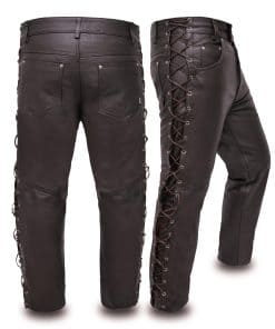 Pantalones de Motocicleta de Cuero Touch&Torn para Hombres