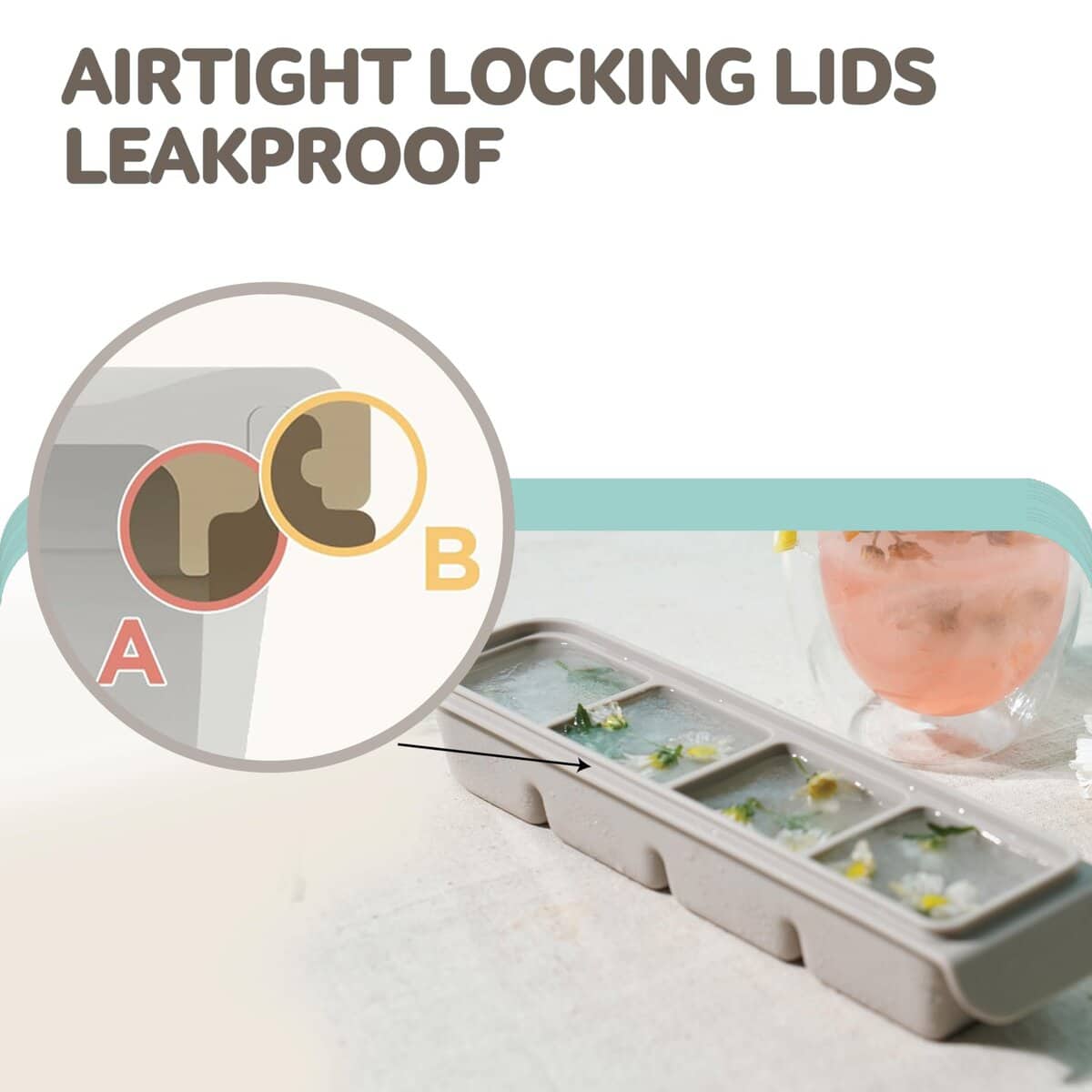 Bandejas de congelador de silicona Firgi con tapa, 4 - Imagen 4