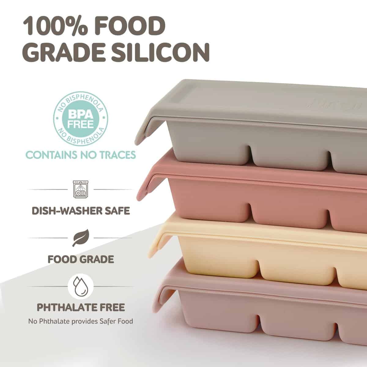 Bandejas de congelador de silicona Firgi con tapa, 4 - Imagen 3