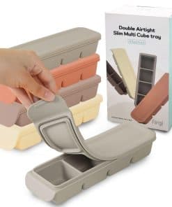 Bandejas de congelador de silicona Firgi con tapa, 4