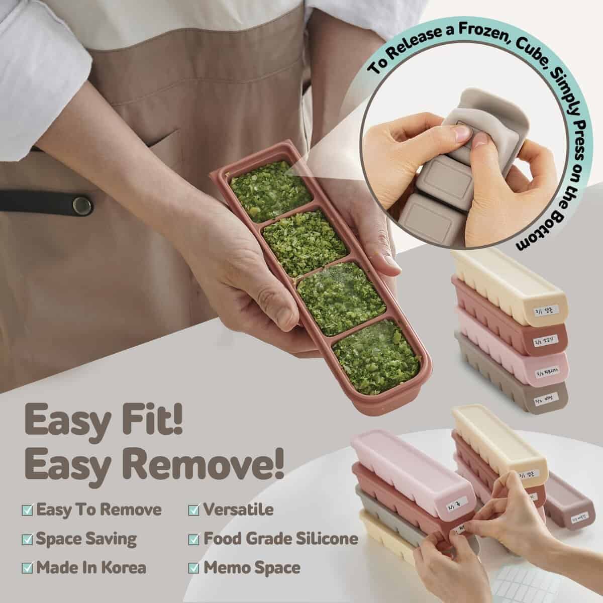 Bandejas de congelador de silicona Firgi con tapa, 4 - Imagen 5