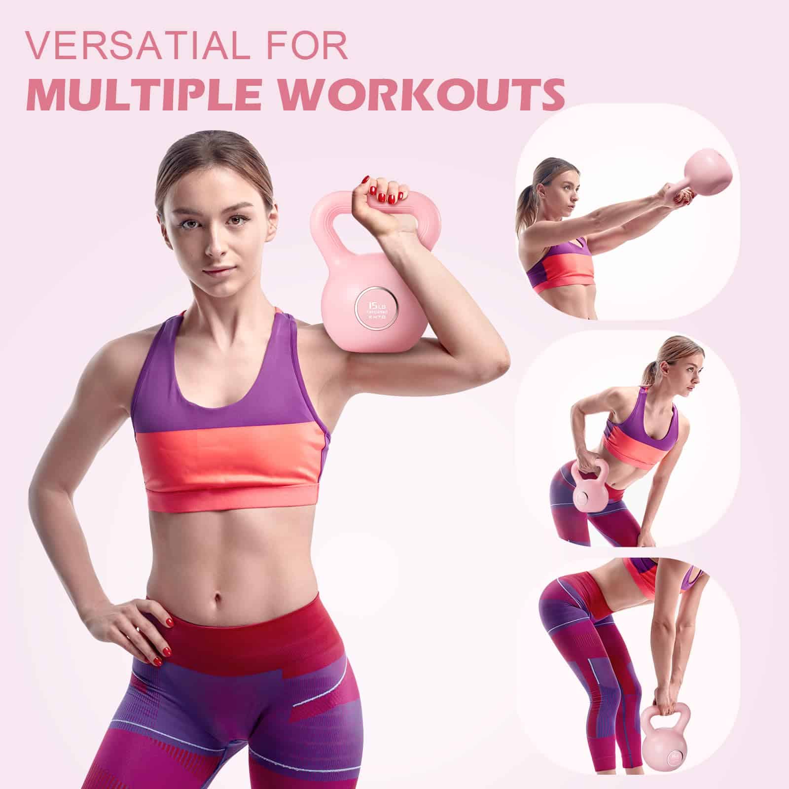 Pesas para ejercicios de fitness con pesas KHTO-Rosa, Sets - Imagen 7