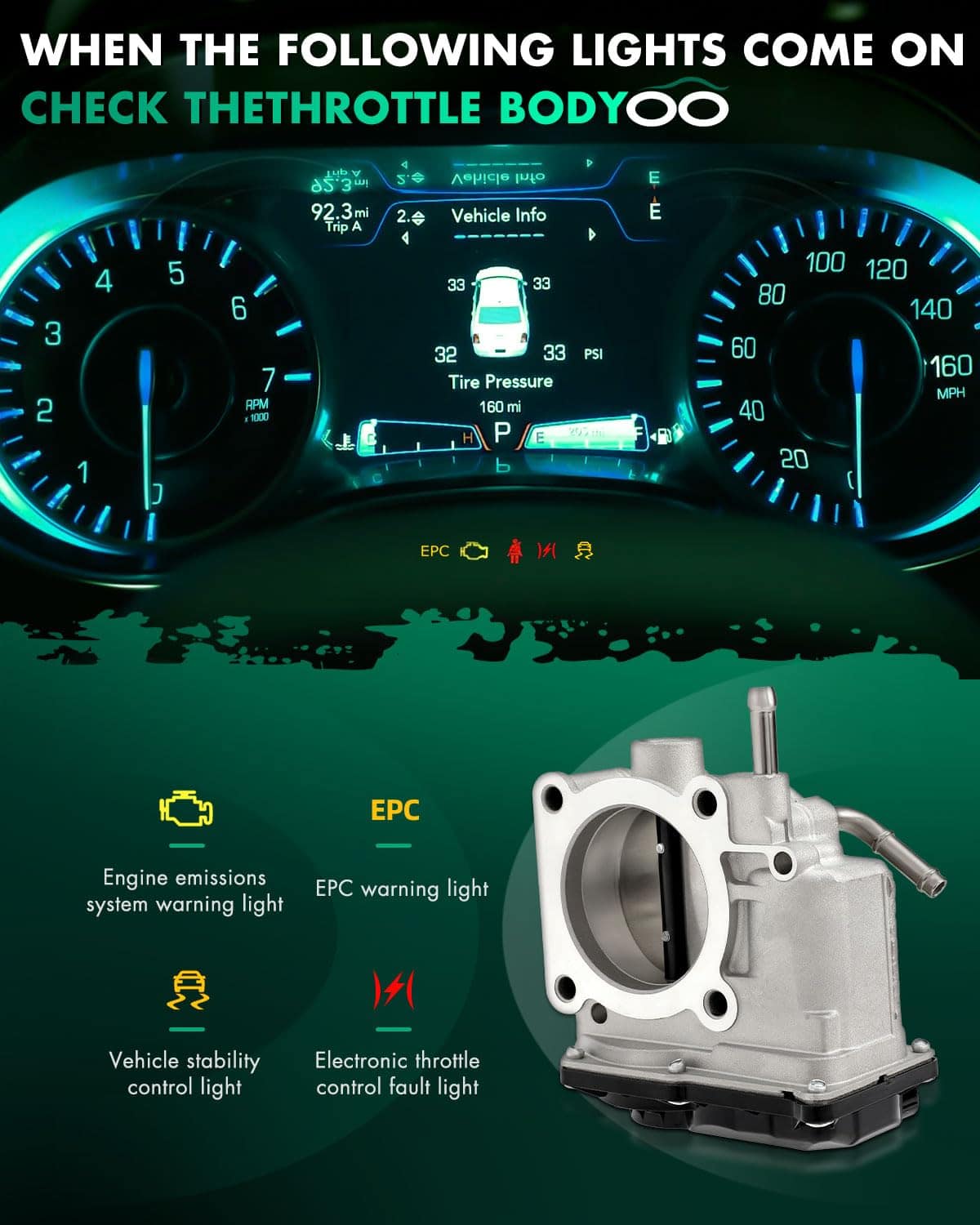 SCITOO Throttle Body TB1185 672100 16112AA380 Cuerpo del - Imagen 7