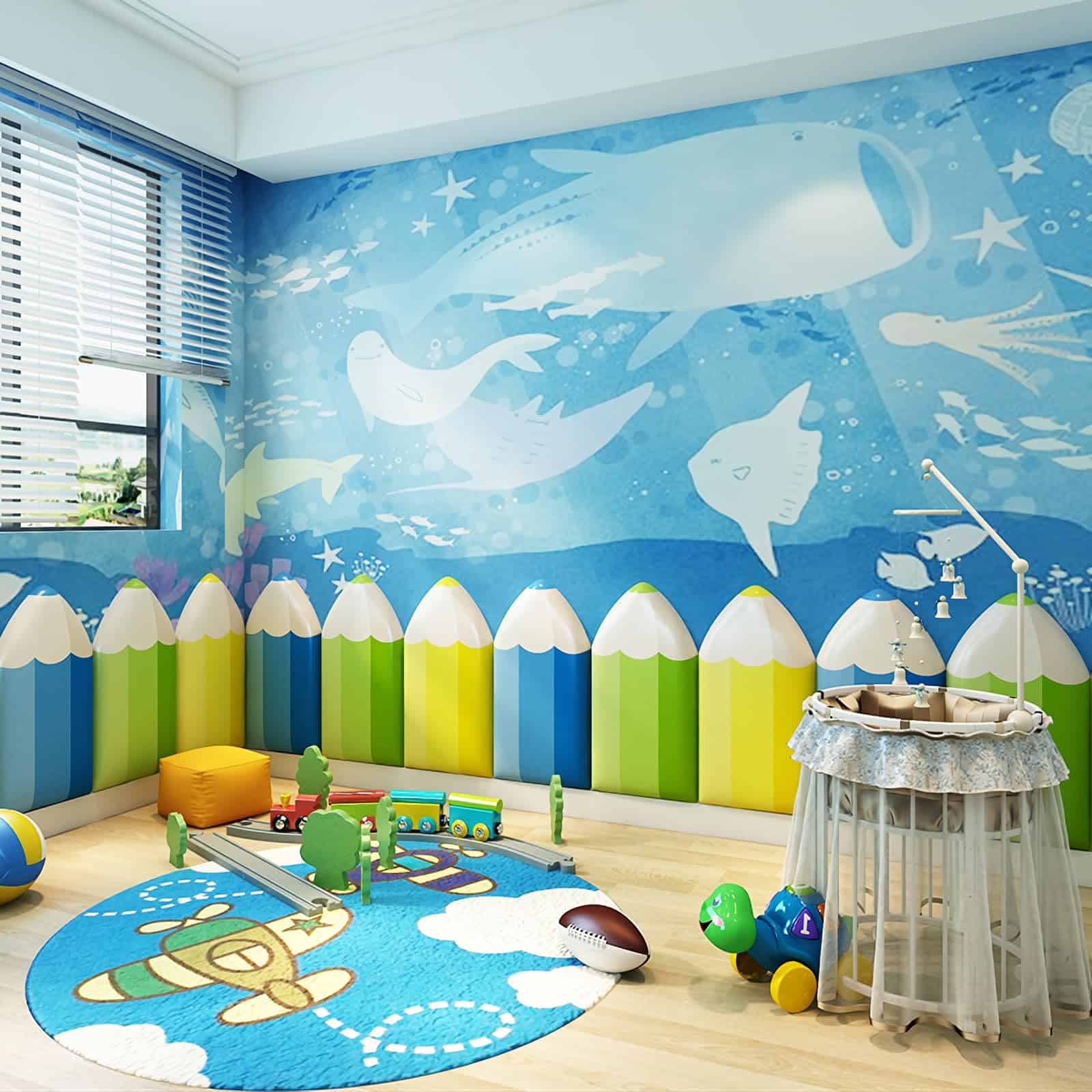 Panel de Pared Anticolisión 3D en Forma de Lápiz, Paneles - Imagen 4